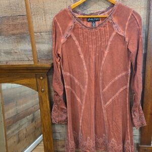 Glory Angel Long Sleeve Terracotta Dress